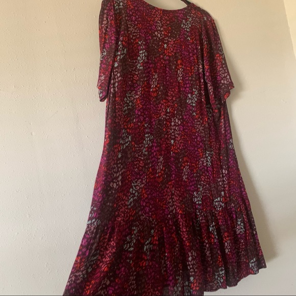 NWT A NEW DAY BURGUNDY PRINT DRESS XL - Picture 7 of 11